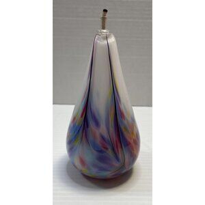 Patterson Glassworks Handblown Rainbow 6" Oil Lamp Wick Estes Park Signed - NEW